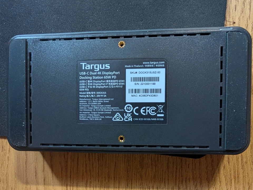 Targus DOCK315USZ Dual Monitor Universal USB-C DV4K DP (DOCK ONLY - Image 3 of 4