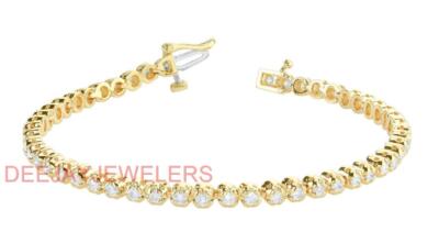 3ct Natural Diamond Ankle Bracelet Inch Anklet 14k Yellow Gold