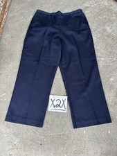 Alfred Dunner Navy Blue Pull On Microfiber Elastic Waist Pants Women's Size 14