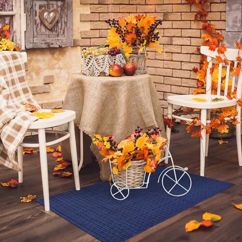 Boho Rug 2 x 3 ft Front Door Cotton Rugs Mat Washable Kitchen 2‘x 3‘ Blue - Picture 1 of 7