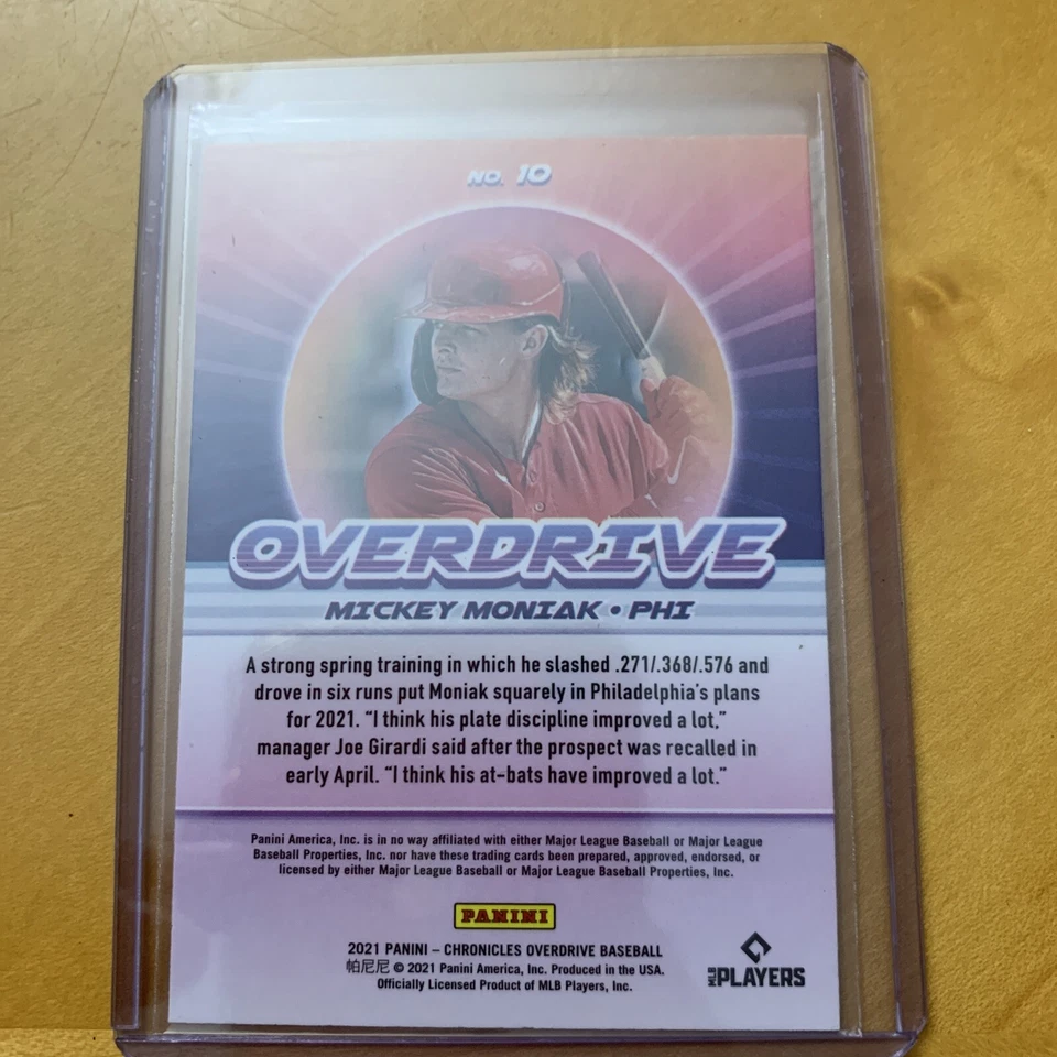2021 Chronicles Overdrive Mickey Moniak Silver Prizm Rookie RC Phillies  - Image 2 of 2