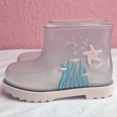 Mini Melissa Kleinkind/Baby Under The Sea Starfish Clear Gummistiefel UK6 US7 EU20/21