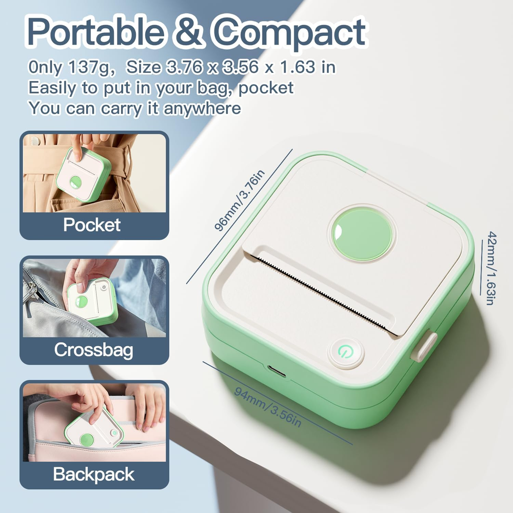 Compact HD Label Maker with 7 Thermal Paper Rolls – Portable & Easy to Use Compact HD Label Maker with 7 Thermal Paper Rolls – Portable & Easy to Use