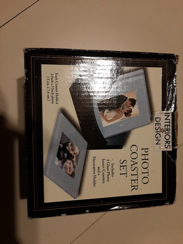 Juego de 4 posavasos fotográficos con estante de madera personalizados para regalos fotográficos posavasos de vidrio Foto 4 de 4