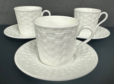Belleek Basketweave Demitasse 3 Cups and Saucers Free Shipping