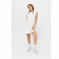 Urban Outfitters UO Stevie Babydoll T-Shirt Mini Dress Cotton White S New 259037