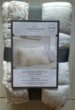 1 Threshold Reversible Printed Voile Standard Pillow Sham Cream Floral Quilted