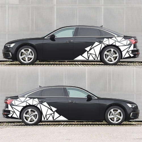 Mixed Size Triangles Design Car Truck Body Stickers Side Decals Vinyl Graphics eBay