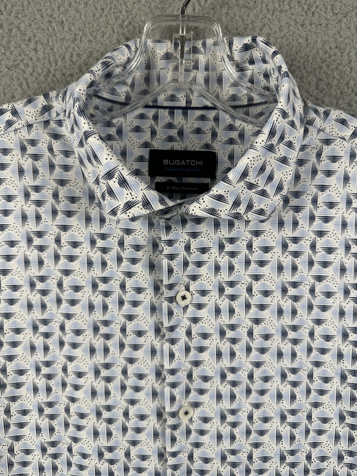 Bugatchi Men's L Oooh Cotton Tech 8-Way Stretch Geometric Print Button Up Shirt image 2