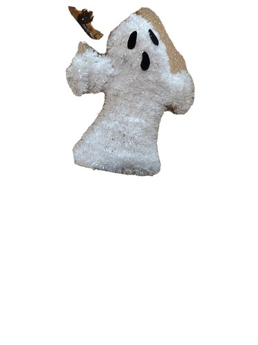 Halloween black & white ghost face hanging decoration  6 inches by 6 in.