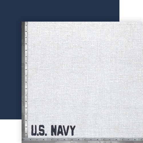Navy, White/blue,, military scrapbook paper, DS, Paper House P2198