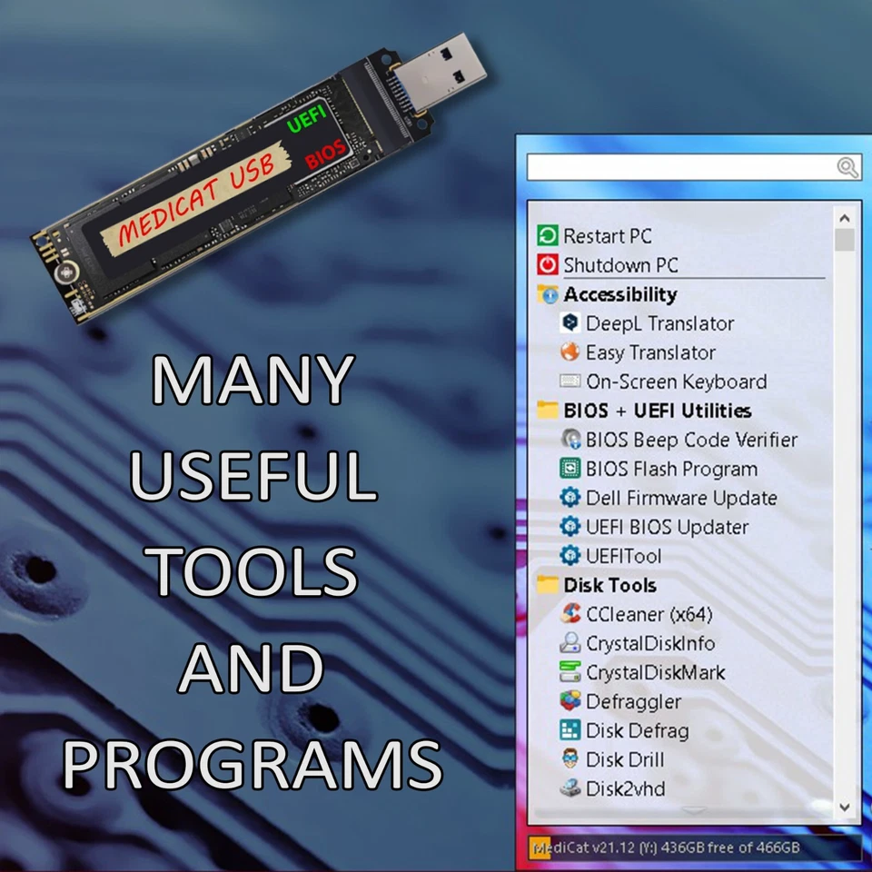 MediCat PRO IT 32GB USB 3.0 Recovery Drive | All-In-One Diagnosis RepairToolkit - Image 2 of 3