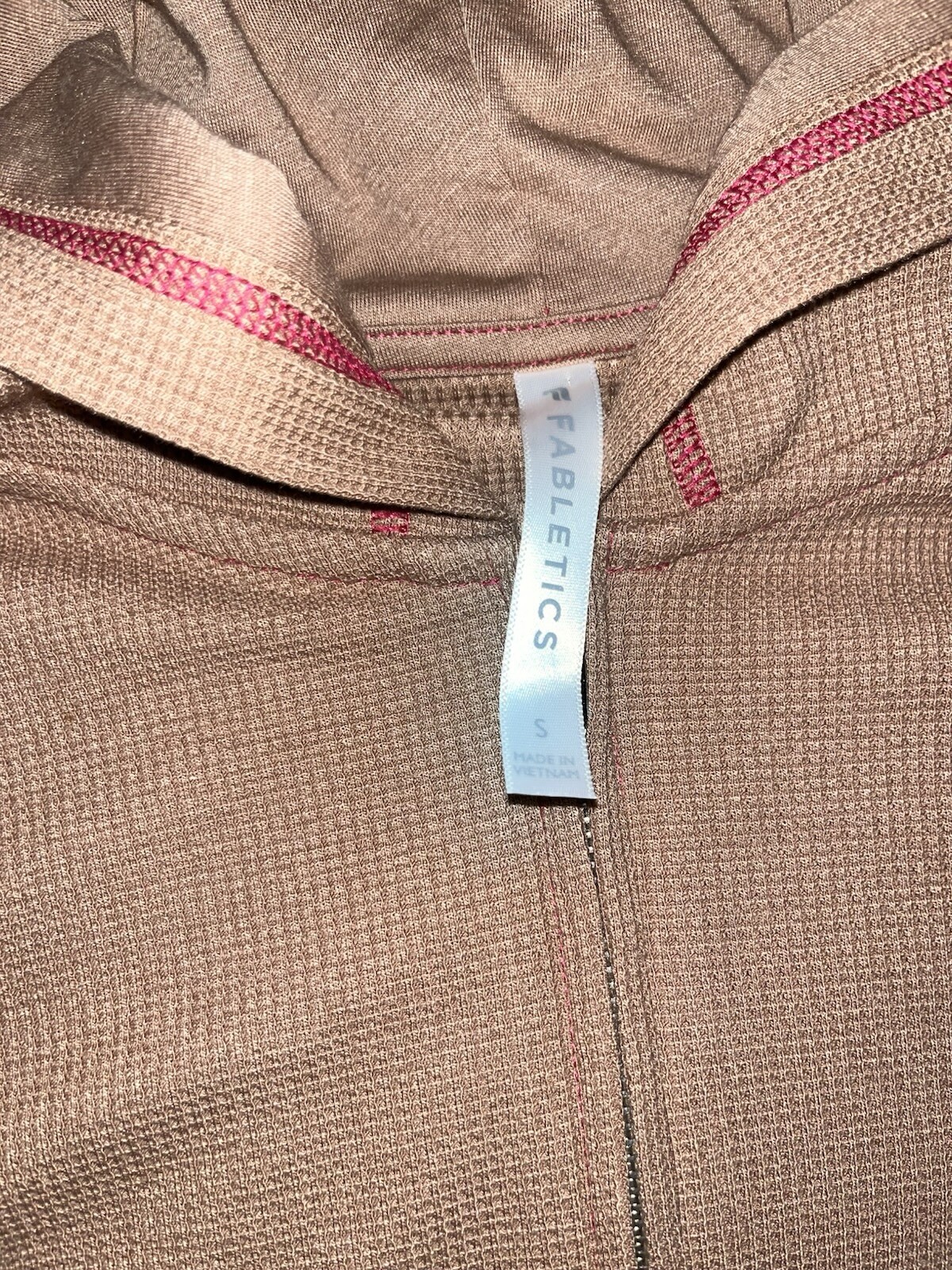 3 Piece Fabletics Waffle Outfit Bra Zip Up Hoodie Leggings Small NWT