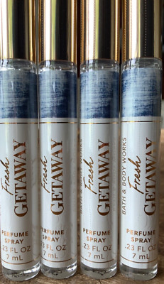 4 (FOUR) mini FRESH GETAWAY .23oz travel PERFUME Spray Bath and & Body Works