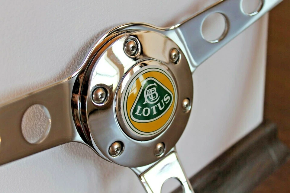 Volante Se Adapta a LOTUS Vintage Madera Cromo Pulido Clásico Elan Sin Buje Foto 4 de 4