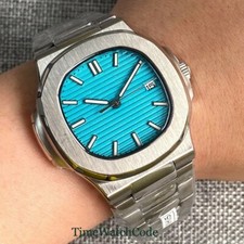 NH35A 40mm Square Automatic Men's Watch Sky Blue Sapphire Crystal Date 316L