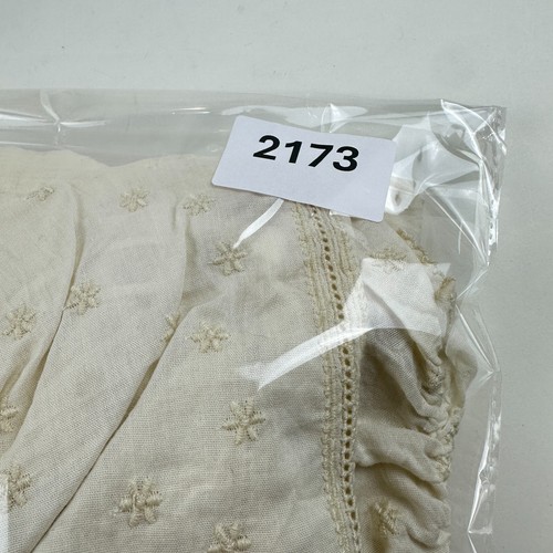 Old Navy Boho Cream Mini Swing Dress XL Puff Sleeve Tiered Smocked Embroidered - Picture 12 of 12
