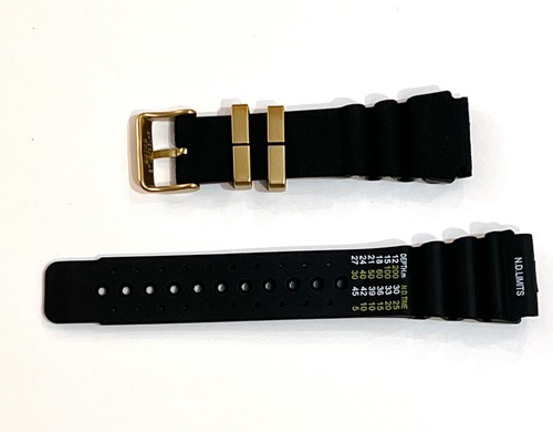 Cinturino 24mm Oro Gomma per Citizen Aqualand C022 C026 C028 C520 Seiko oro - Foto 6 di 6