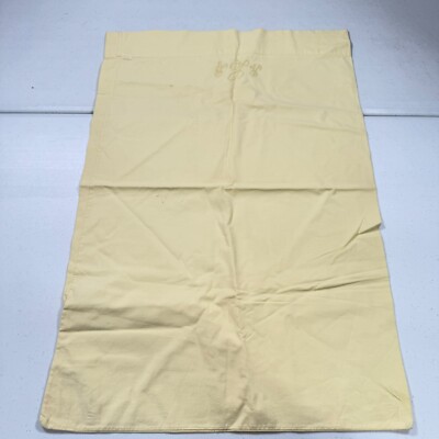 vtg pepperell pillowcase standard yellow cotton monogram mcm retro 70s