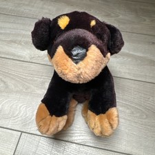FAO Schwarz Fifth Avenue Rottweiler Soft Puppy Dog Plush 9  Stuffed Animal Brown