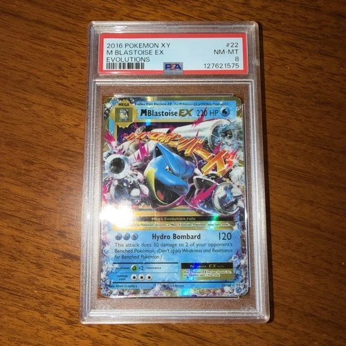 Pokémon TCG Mega M Blastoise EX Evolutions Holo Ultra Rare Card 22/108 PSA 8
