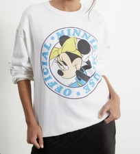 Junk Food Official Minnie Mouse Disney Crew Neck Oversized Sweatshirt Size XS
