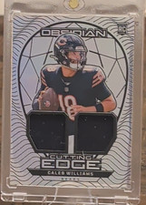 Panini Obsidian Caleb Williams Bears Rookie Silver Dual Patch Card #CEM-CWS /99