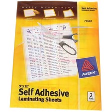 2 Pack Avery Self Adhesive Self Adhesive Laminating Sheets, 2 Ct