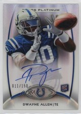 2012 Topps Platinum Rookie Black Refractor 11/150 Dwayne Allen #129 Auto 2s2