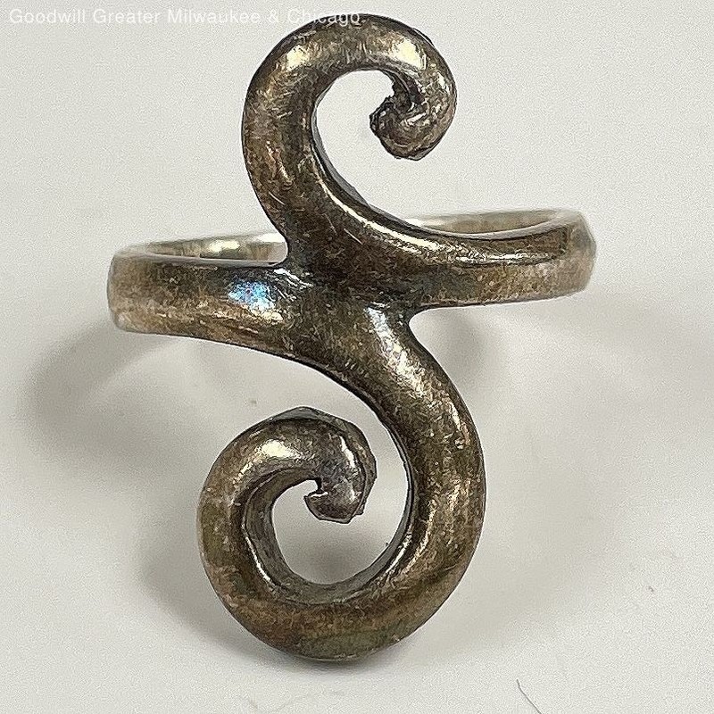 925 Sterling Silver Swirl Ring 6.2g