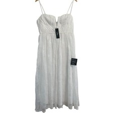 Lulu’s Dreamy Entrance White Lace Bustier Midi Dress Size Medium Coquette Fairy