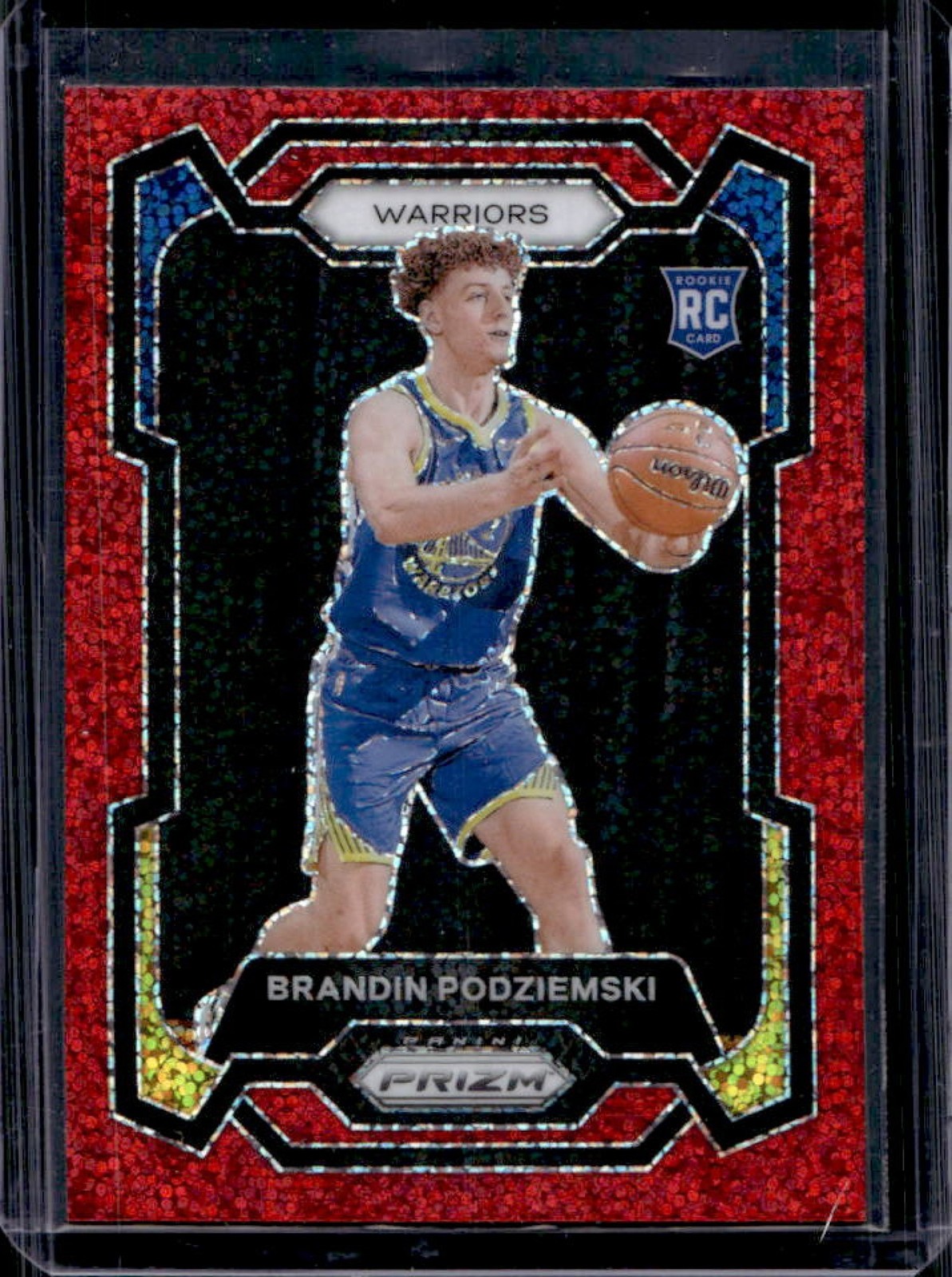 2023-24 Prizm Brandin Podziemski RC Prizm Red Sparkle #147 Warriors