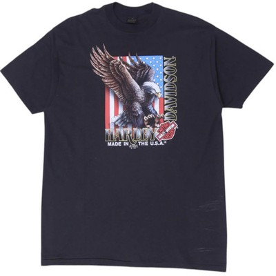Vintage 1991 Harley Davidson 3D Emblem Black Eagle Graphic TShirt Made In USA