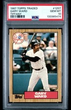1987 TOPPS TIFFANY TRADED #125T GARY WARD YANKEES POP 2 PSA 10 GEM MINT