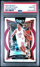 2024 PANINI SELECT WHITE PRIZM #77 JAYLON TYSON 42/149 PSA 10