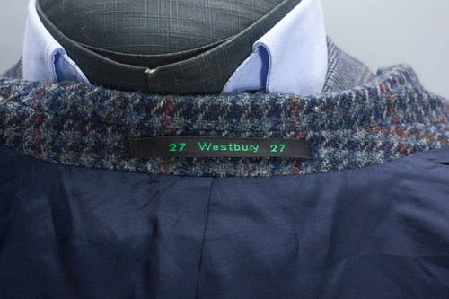 Harris Tweed Westbury Jacket Mens Blue/Grey Houndstooth Hunting Country Size 48* - Picture 16 of 24