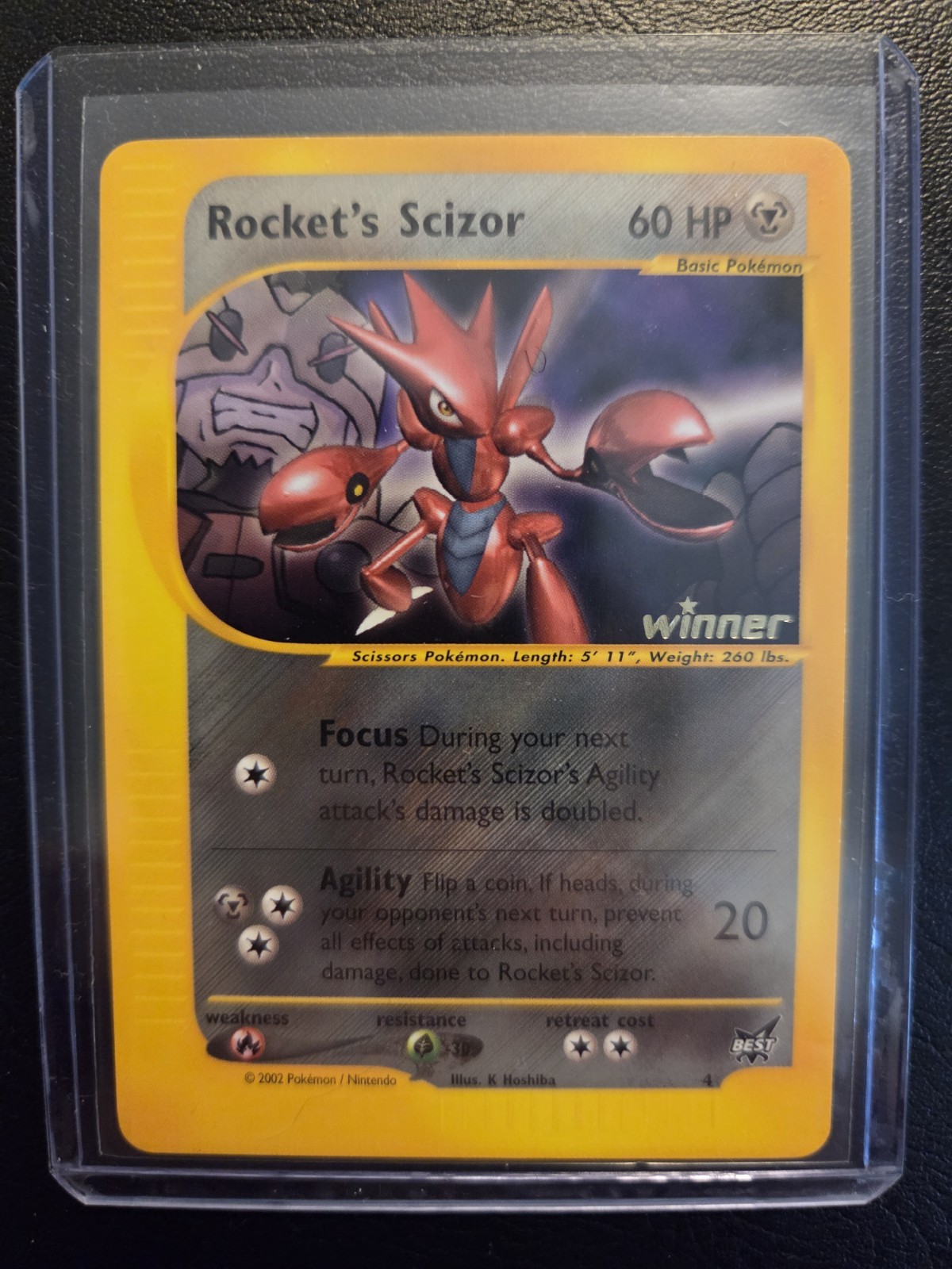 Pokemon Card Best Of Game Promo # 4 Rocket's Scizor Winner Stamped Near Mint