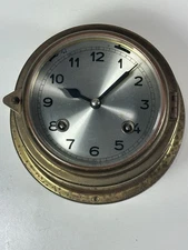 VINTAGE BRASS NAUTICAL WEST GERMANY SHIPS CLOCK WITH MARITIME BELL