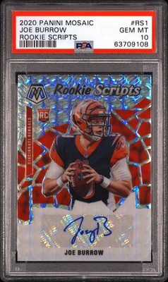 Joe Burrow RC Auto PSA 10 Rookie Scripts Mosaic #RS1 2020 Panini 
