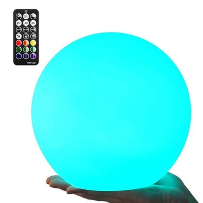 8-inch LED Night Light Ball: 16 RGB Colors and Dimmable Globe Light with Remo...