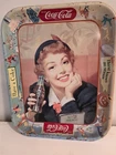 Vintage Original 1942 Coca-Cola Doris Day Lookalike Metal Serving Tray