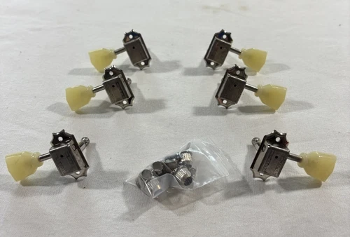 2020 Epiphone Deluxe 3x3 Tuning Pegs Mint Cream Tulip Tuners Double Line w/ HW
