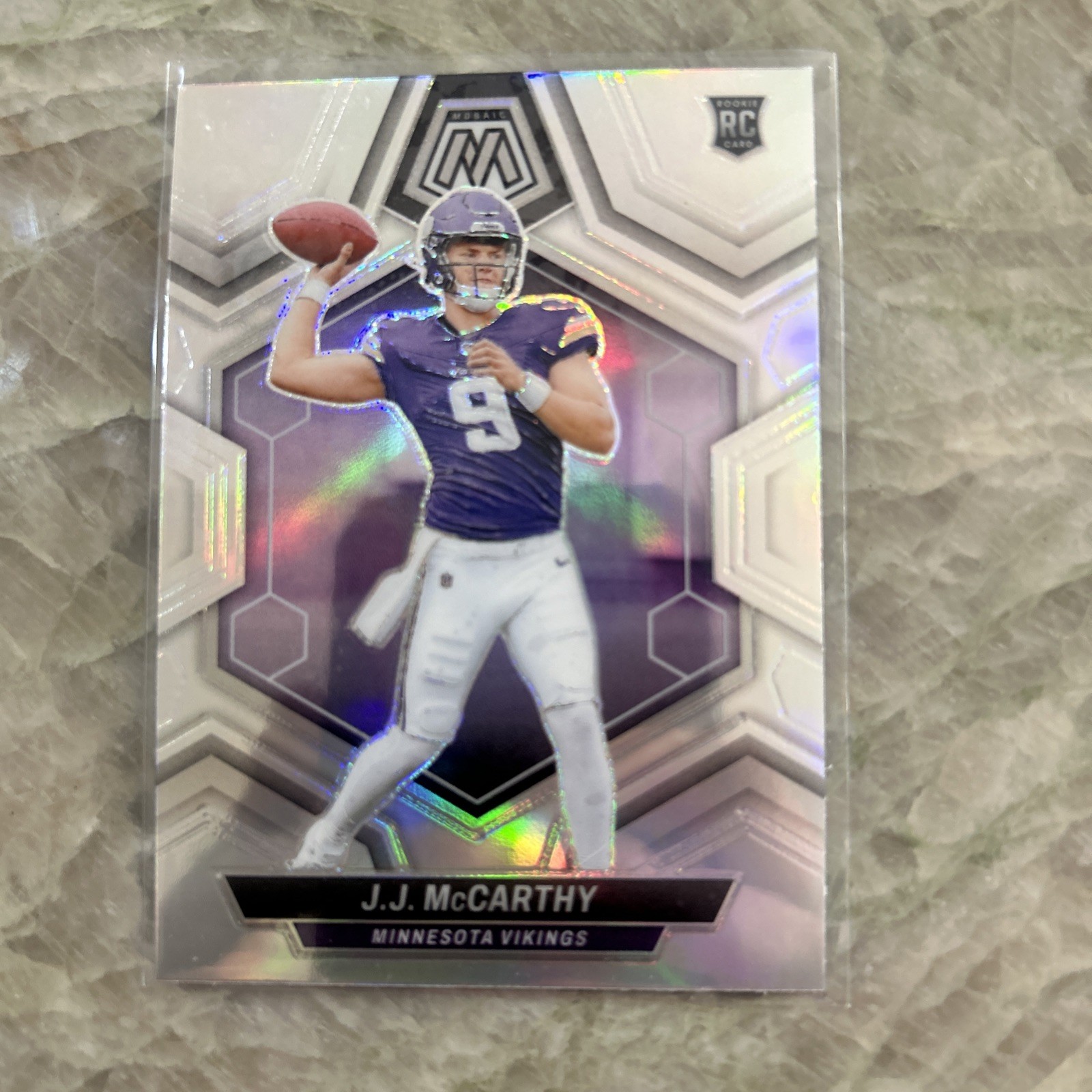 2024 Panini Mosaic Rookies J.J. McCarthy #310 Silver Prizm (RC)