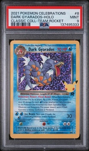 2021 POKEMON CELEBRATIONS CLASSIC COLL #8 DARK GYARADOS-HOLO PSA 9 Mint