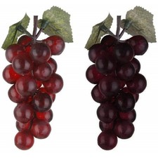 SET 6 PZ GRAPPOLO GRAPPOLI UVA 15CM VIOLA REALISTICI FRUTTA FINTA CENTROTAVOLA