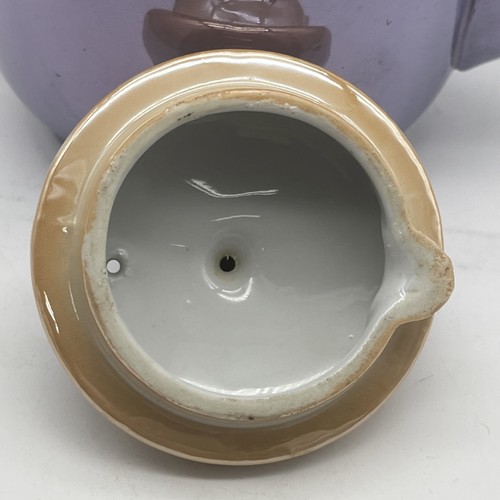 Service à thé Lustreware Japon théière bleue et pêche, crémier, sucrier et beurrier - Photo 4/12