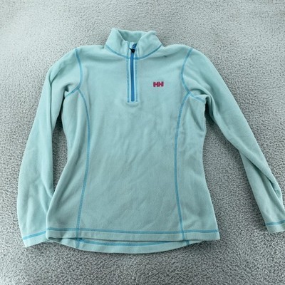 Helly Hansen Fleece 1/4 Zip Pullover Womens Large Light Blue Fleeece Warm Hiking