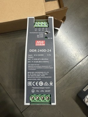 Mean Well DDR-240D-24 DC-DC Converter DIN Rail 240W 24V@10A-Out, 67.2V-154V-In