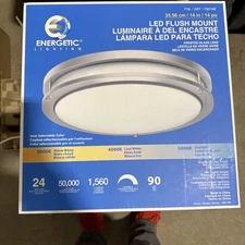 Energetic 14" 24W Double Ring LED Flush Mount Ceiling Light