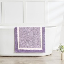 CozeCube Non Slip Fluffy Microfiber Bath Mat Lavender 47x24 Bathroom Rug